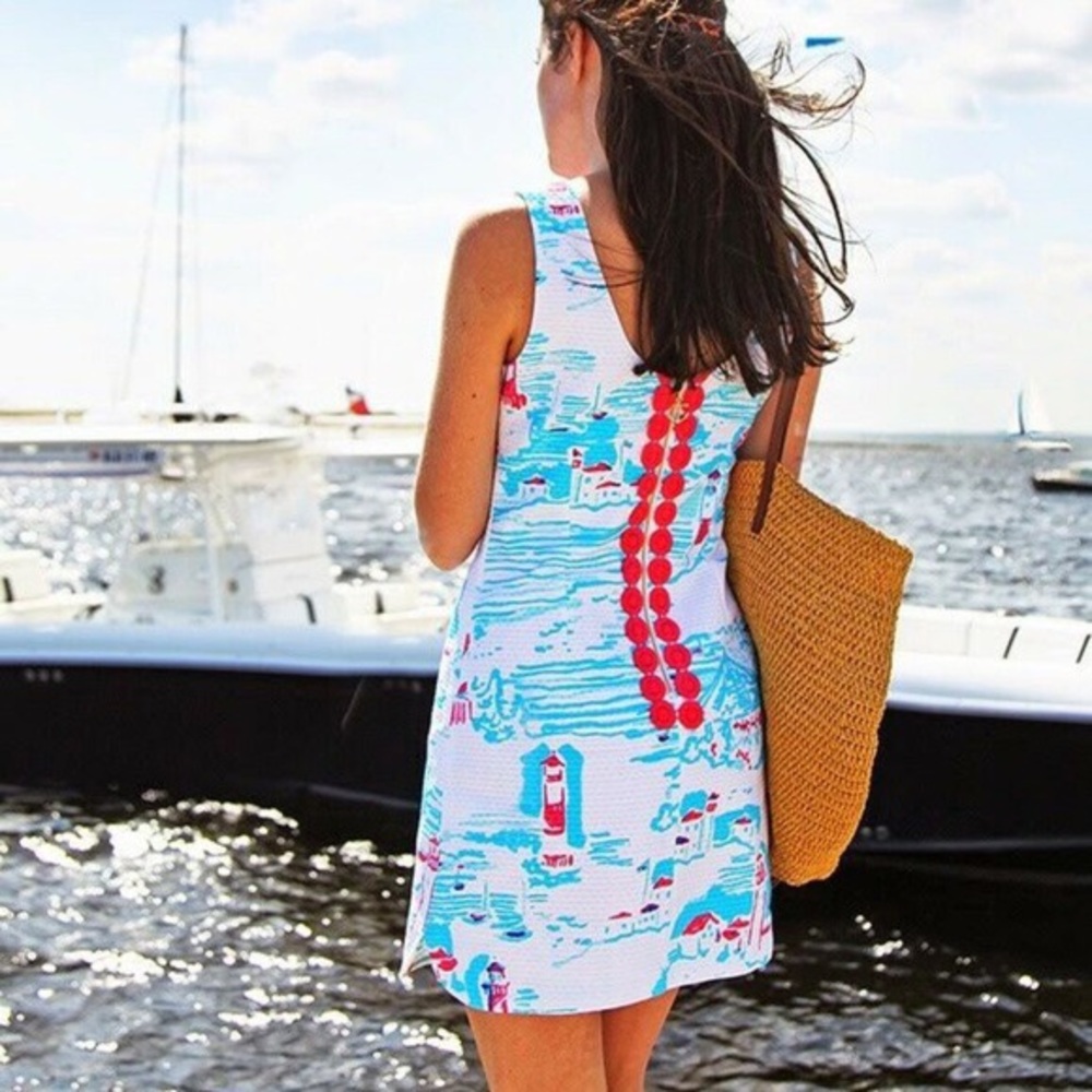Lilly Pulitzer Delia Dress Watch Out Lighthouse